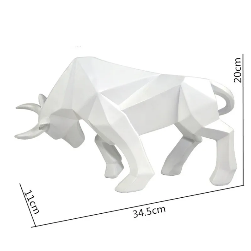 

RESIN GEOMETRIC BLACK ANIMAL SCULPTURE ABSTRACT BULL STATUE OFFICE DECORATION HOME CRAFT ORNAMENT ACCESSORIES BIRTHDAY GIFT
