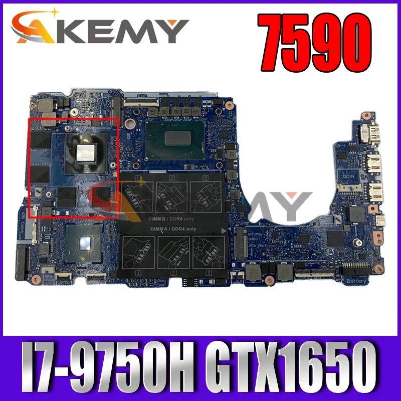

Материнская плата для ноутбука DELL 7590, модель SRF6U I7-9750H CPU GTX1650 с детской яркостью 0JKGD4 JKGD4 CN-0JKGD4 100%, хорошо работает