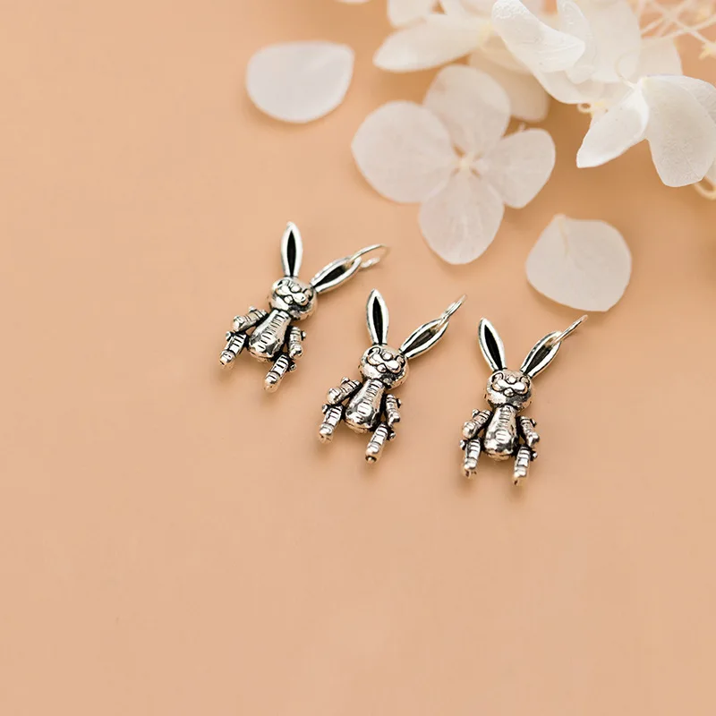 Модные подвески в виде мультяшного кролика из стерлингового серебра 925 пробы