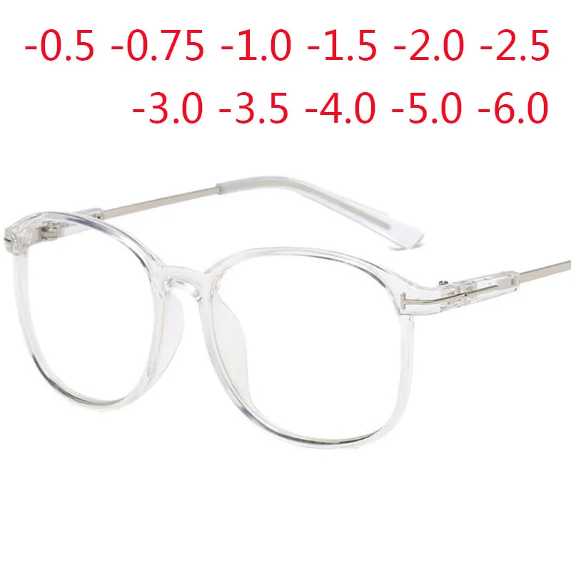 

-0.5 -1.0 -1.5 -2.0 To -6.0 Finished Myopia Glasses Women Men Short-sighted EyeGlasses Transparent Frame Prescription Glasses