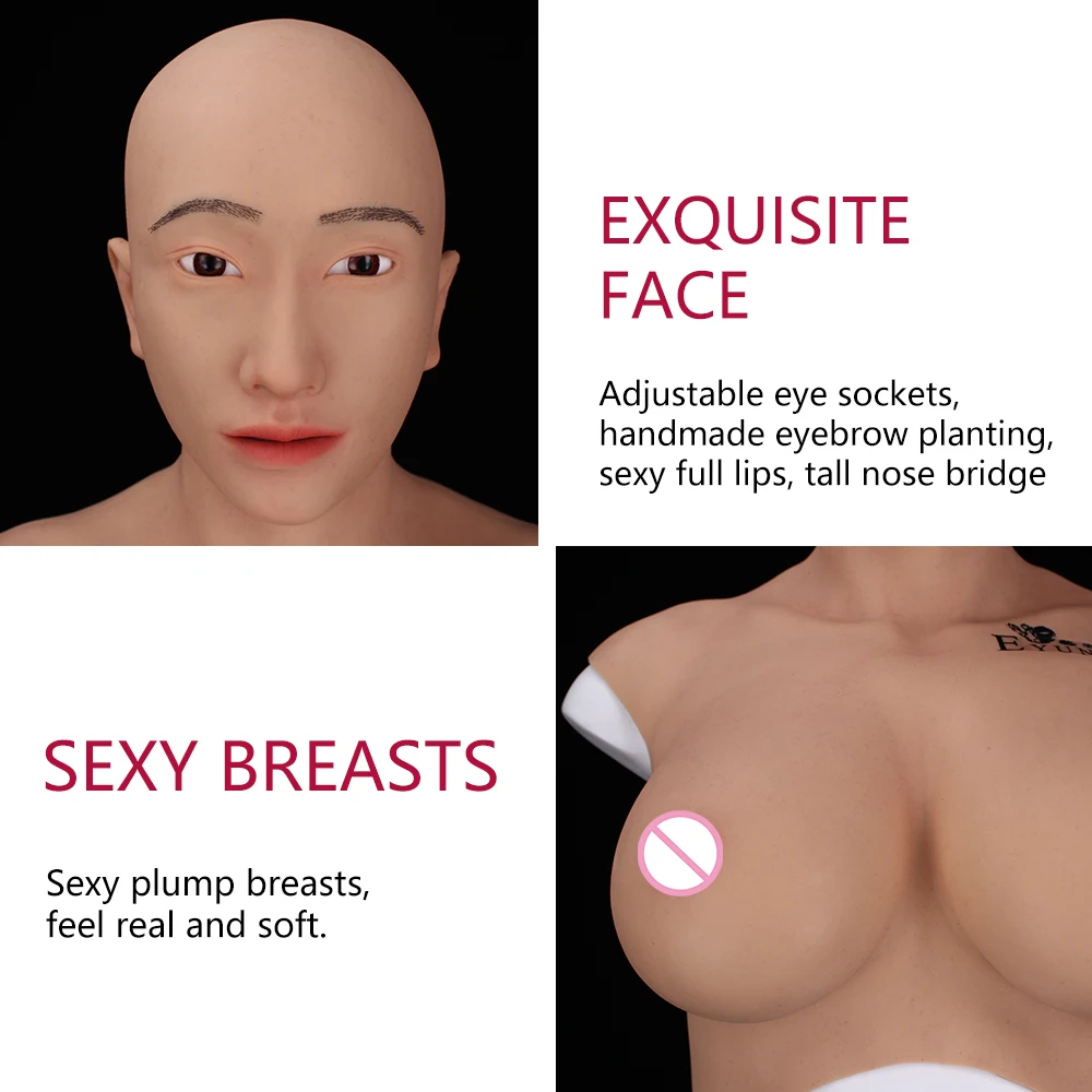 7 го поколения для трансвеститов транссексуалов силиконовые полные головы лица с