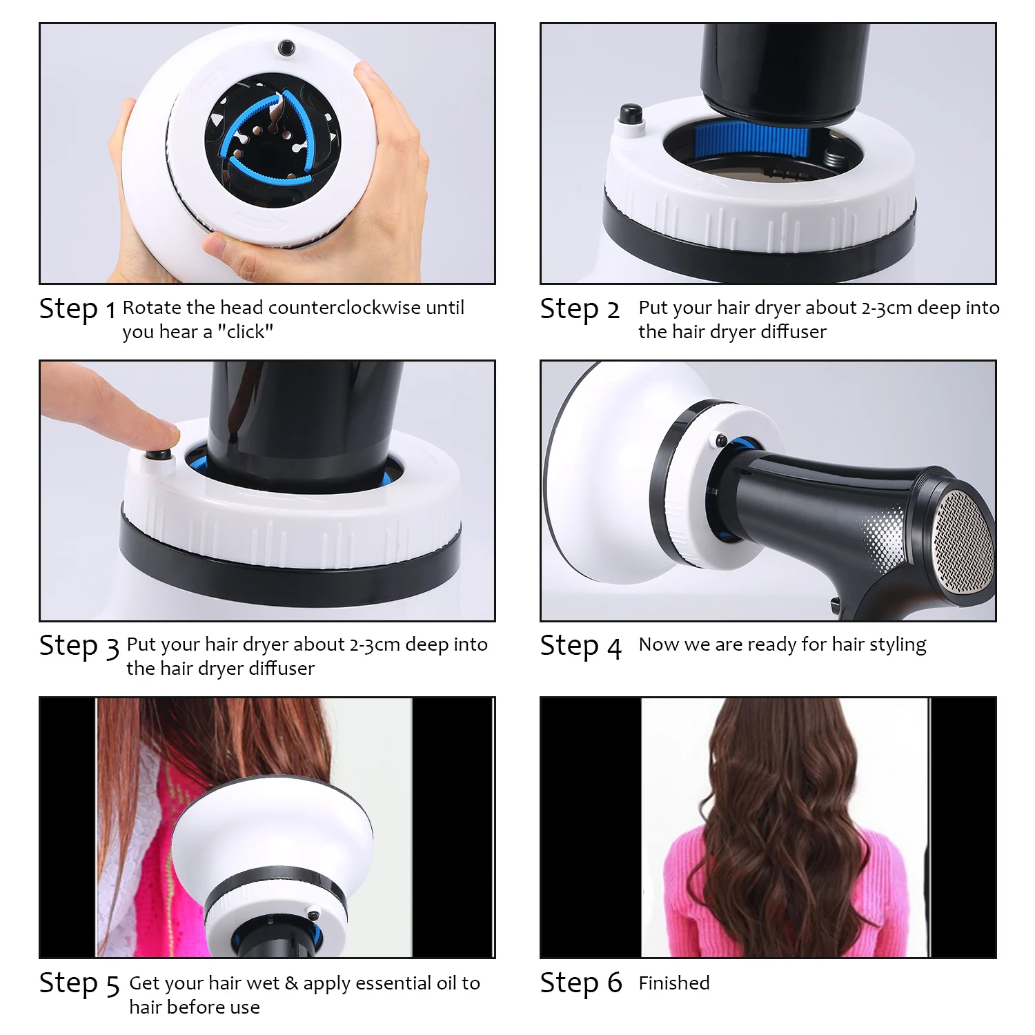 

Curling Dryer Diffuser for Natural Wavy Hair Styling Accessories Supports Hair Dryers Stereotype Adjustable Hair Head Diffuser