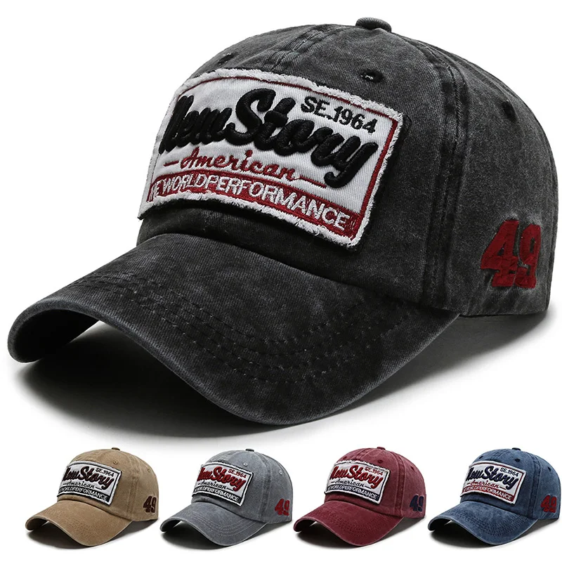 

Letter Embroidery Washed Baseball Caps Men Hats Dad Hat For Women Hip Hop Street Dance Snapbcak Flat Summer Sun Hat Golf Hat New