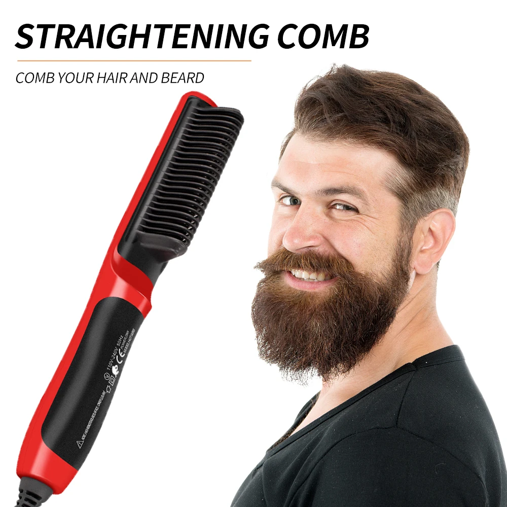 

Men Beard Straightener Comb Multifunctional Anti-Scald Hair Straightening Brush Comb Fast Heating Hair Straightener