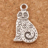 dots swirl fat cat charm beads 12x22 mm 120pcs zinc alloy pendants fit bracelets necklace earrings l1158