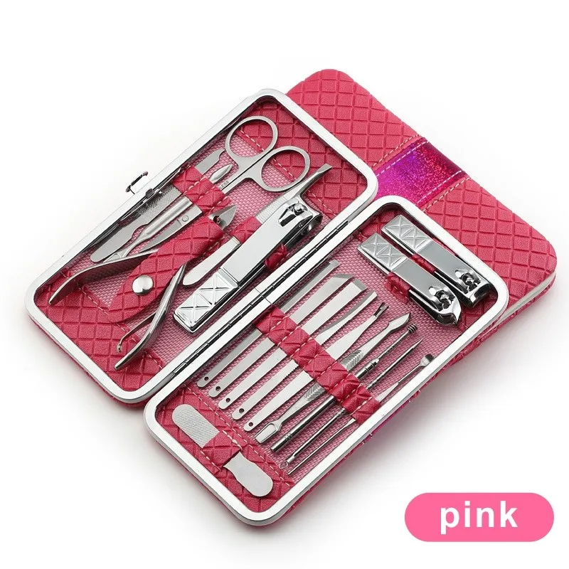 

21 in 1 Stainless Steel Manicure Set Professional Nail clipper Kit of Pedicure Tools Nails toe Clipper Box For Toe Finger care