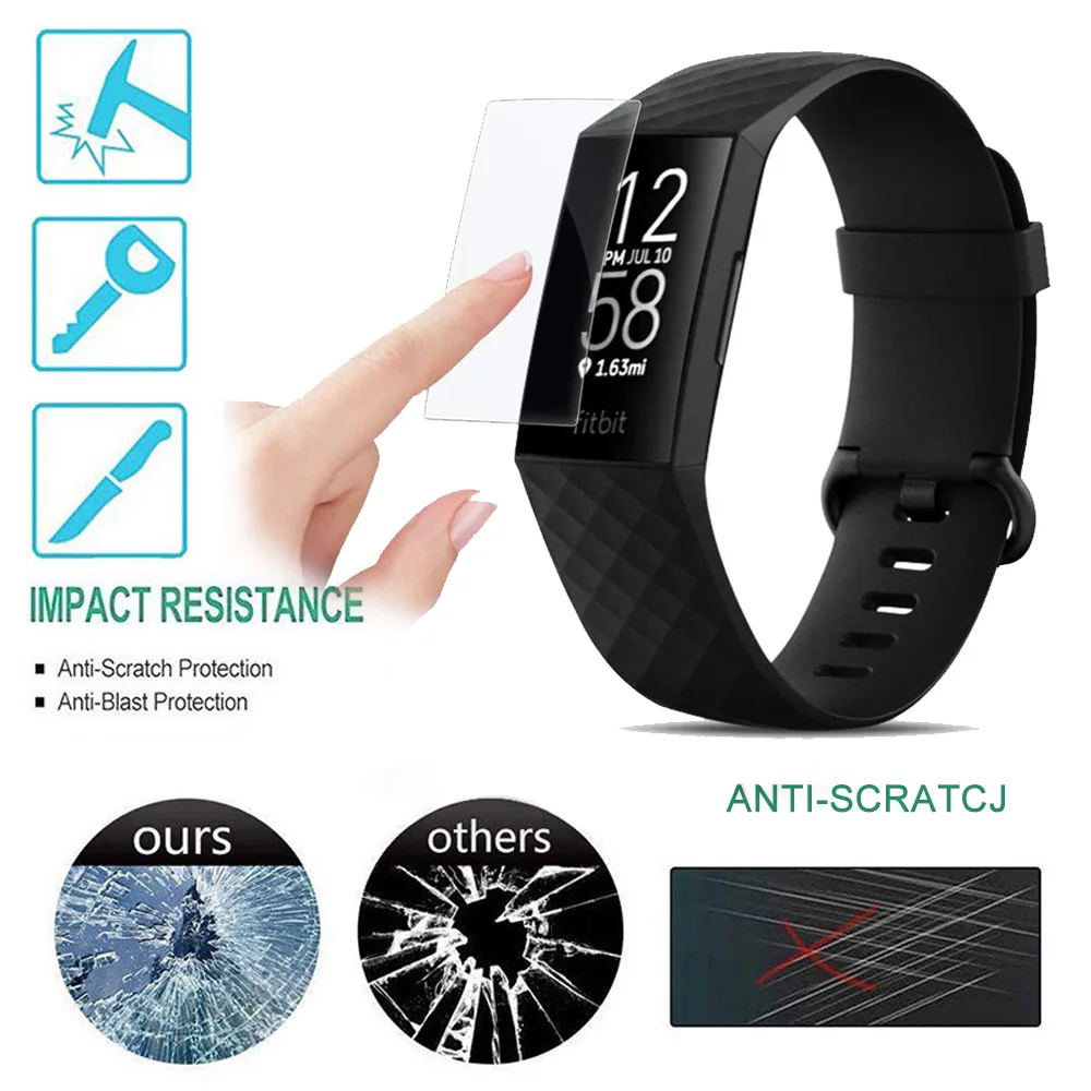 5pcs Clear Soft TPU Protective Film For Fitbit Charge 4 smart bands Anti-Scratch Screen Protector Cover Smart Watch Accessories