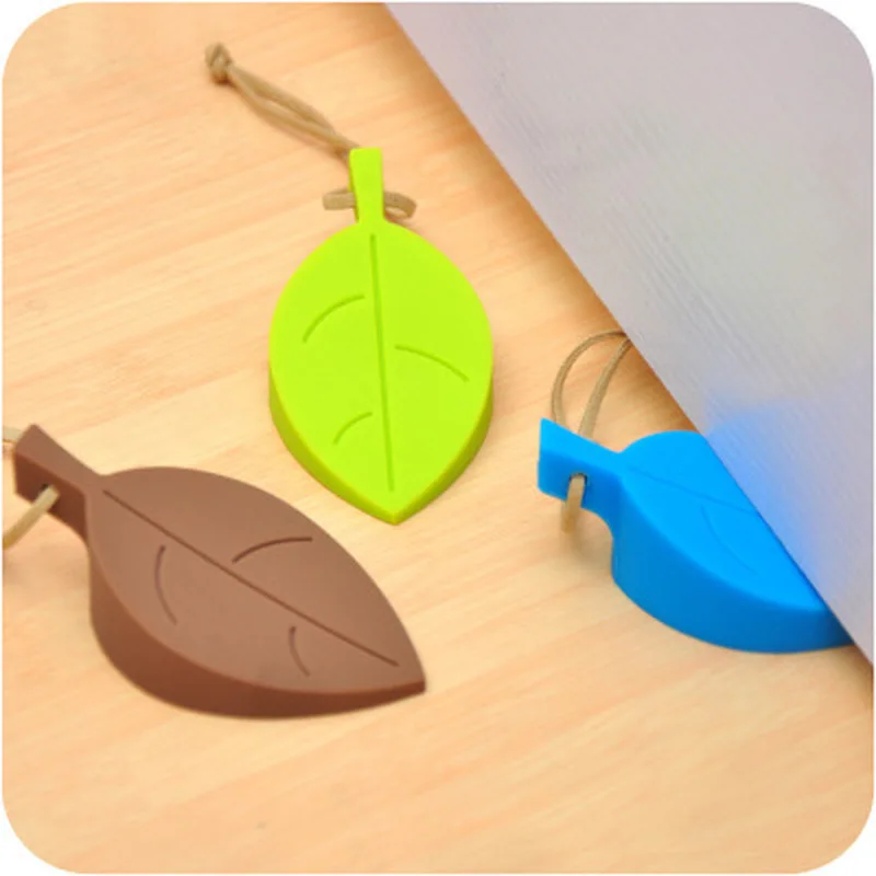 

Hot Silicone Rubber Door Stopper Cute Autumn Leaf Style Home Decor Finger Safety Protection Wedge Kid Baby Safe Doorways Gates