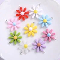 new 15pcspack 9 colors acrylic flower shape pendants charms small pendants for jewelry making diy necklace earrings accessories