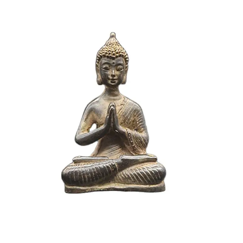 Китайская старинная латунная посуда Fengshui Sakyamuni статуи Будды|Статуэтки и