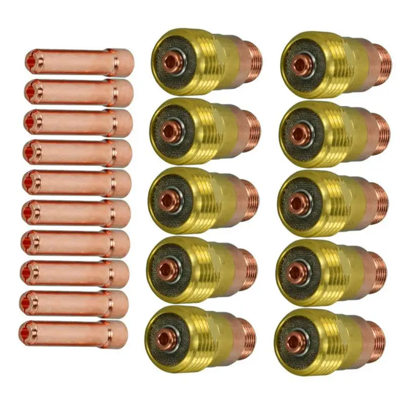 

20pcs TIG Stubby Gas Lens Set 17GL332 10N24S 3/32 TIG Collet Kit DB SR WP 17 18 26 Durable Tig Welding Torch Weld Consumables