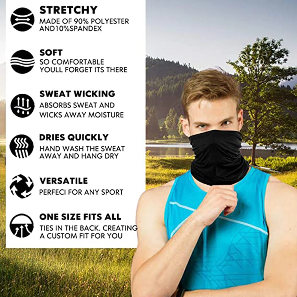 

6pcs Motorcycle Face Mask Cycling Neck Outdoor Sports Biking Ski Dust-proof Half Face Mask Shield Face Mask Cap Protective
