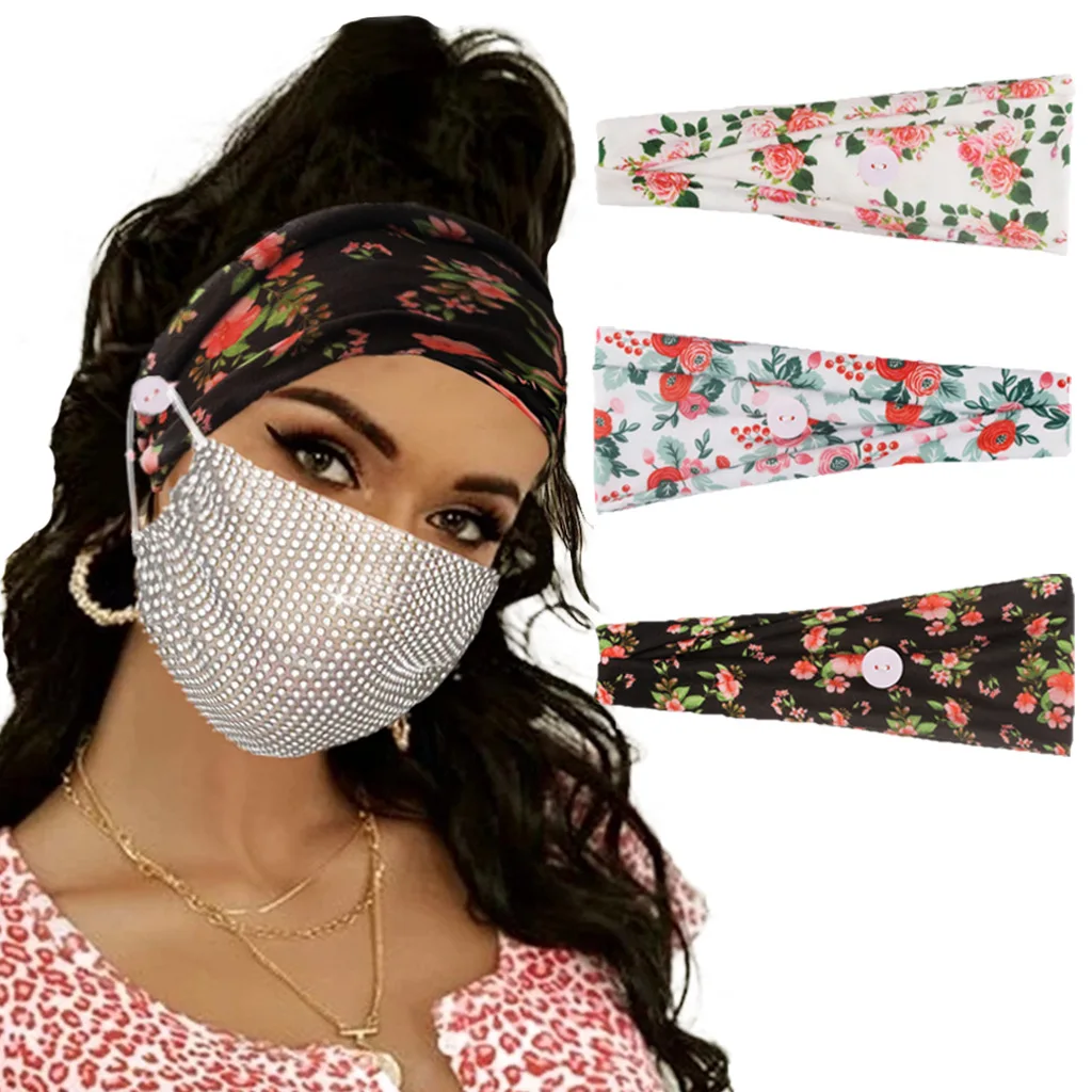 

Stylish Girls Summer Bohemian stretch fixed mask printed headband retro headband hair accessories