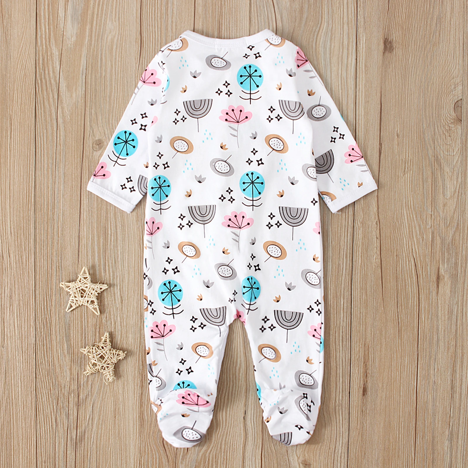 

Pudcoco 2020 Autumn Winter 0-12M Newborn Baby Girl Floral Print Zipper Long Sleeve Footie Footed Jumpsuit One Piece