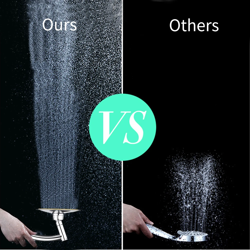 

High Pressure Shower Heads 6 Inch Rain Handheld Showerhead G1/2 360 Rotatable Adjustable Bathroom Rain Shower Heads Spray