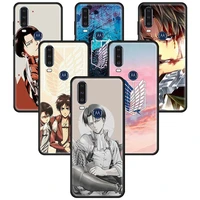 Anime Attack Titan Case for Motorola Moto Play Power Lite E6s Stylus One Hyper Edge Fusion Plus TPU Phone Cover