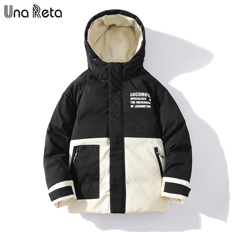 

Мужская куртка Una Reta, новое зимнее пальто, одежда для мужчин, хлопковые пальто в стиле хип-хоп, парки с капюшоном размера плюс, мужская куртка ...