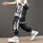Брюки для бега в стиле Харадзюку мужские Японская уличная одежда, брюки-карго в стиле милитари, хип-хоп, спортивные штаны в Корейском стиле