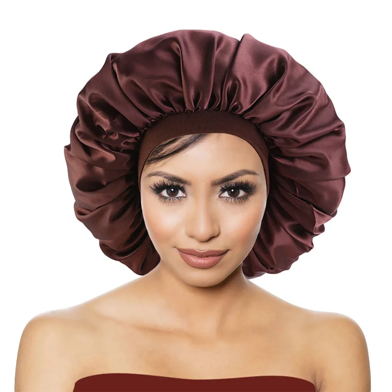 

Extra Large Satin Bonnet Sleep Cap Elastic Band Women Head Wrap African Pattern Print Bonnet Ladies night Cap Turban Chemo Hat