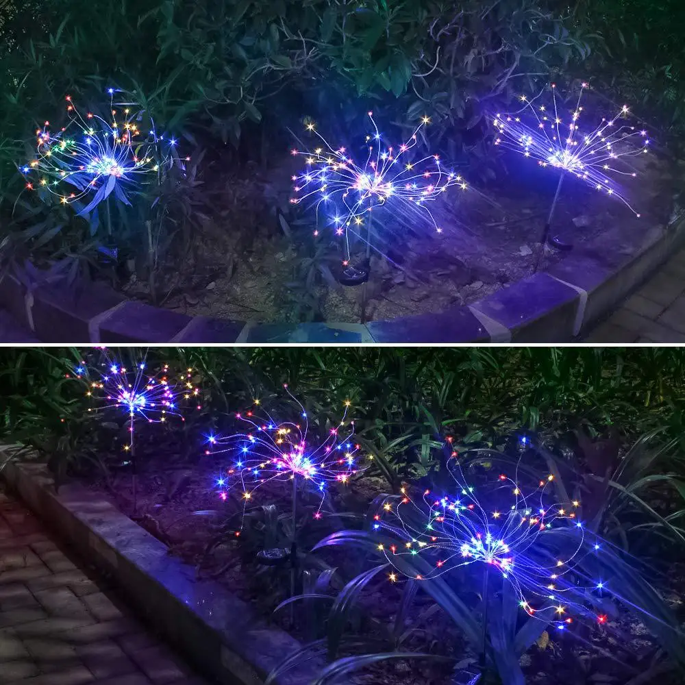 

Solar Garden Decorative Lights Solar Powered 105 LED Lights Copper 2 Modes Fairy Lights for Walkway Patio Lawn Party E7