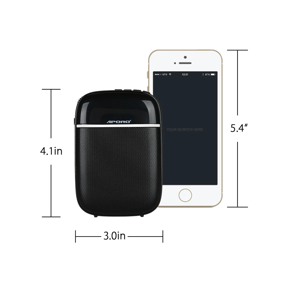 Bluetooth-динамик APORO T3 FM-радио TF-карта музыкальный плеер с беспроводным микрофоном UHF