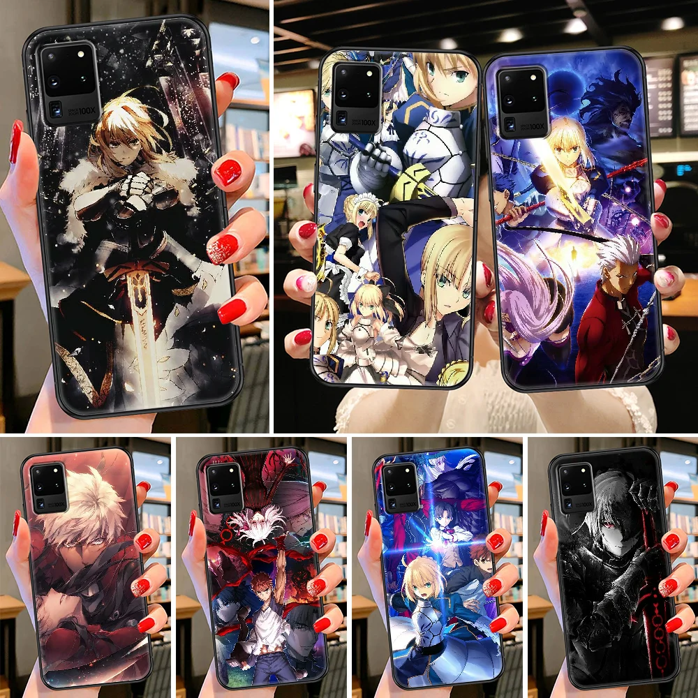 

Anime Fate saber Phone case For Samsung Galaxy Note 4 8 9 10 20 S8 S9 S10 S10E S20 Plus UITRA Ultra black 3D coque art
