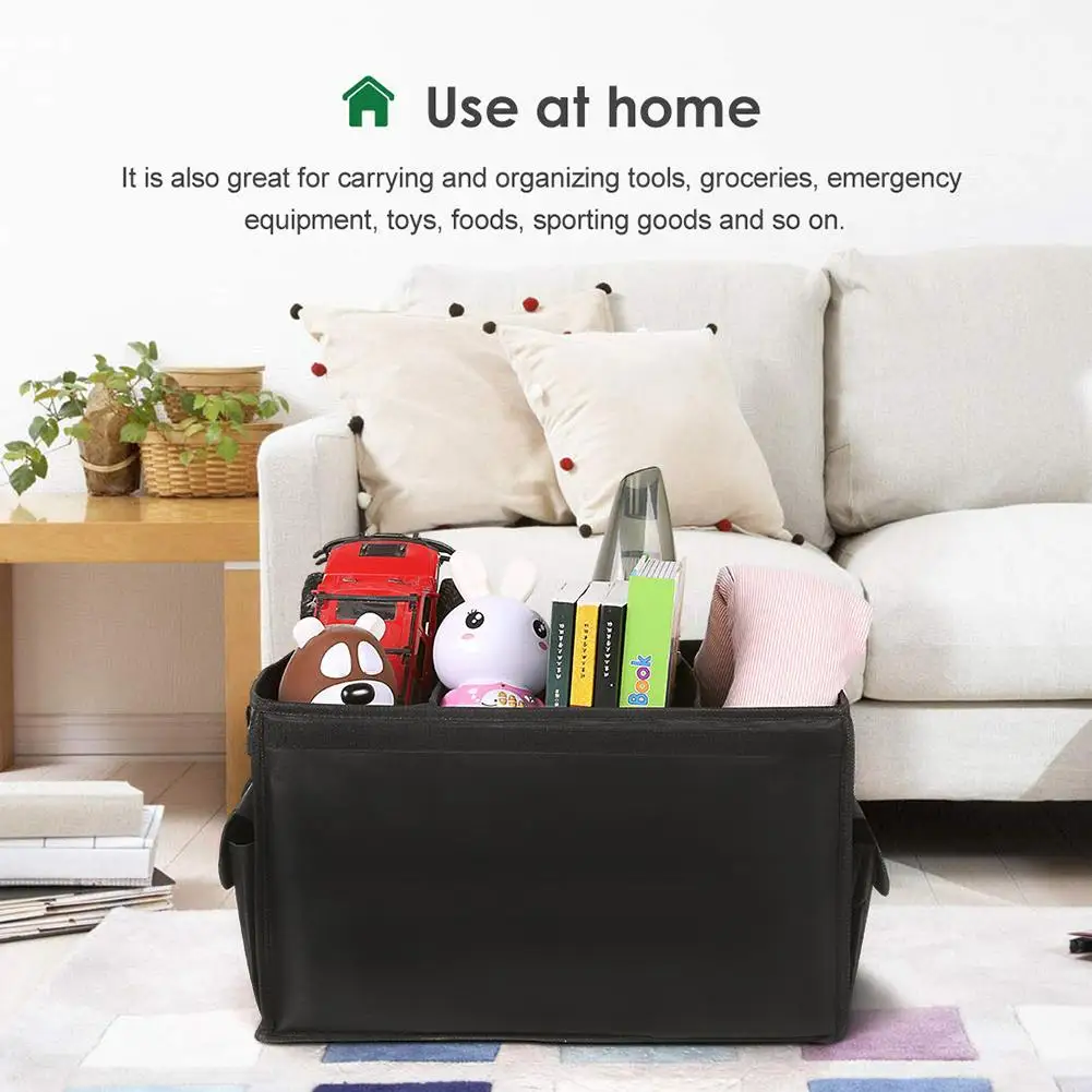 

Multi-function Folding Car Storage Box Large Capacity Sturdy Trunk Organizer Store Case With Non-slip Bottom For Car Backup