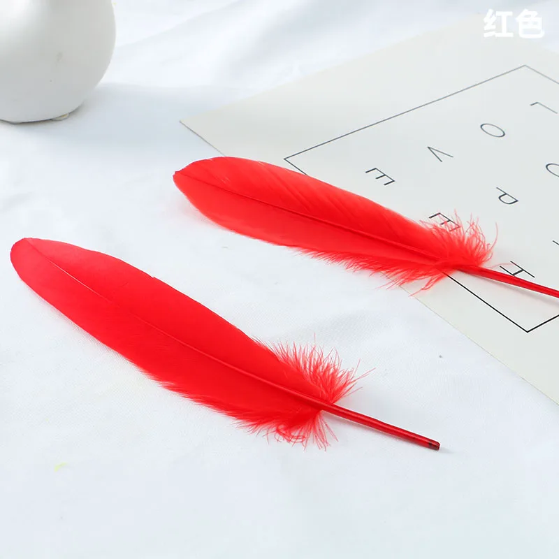 

Diy Jewelry Plume Hard Pole Natural Goose Feathers Crafts Plumes 5-7inch/13-18cm Feather Wedding Home Decoration 100pc/lot