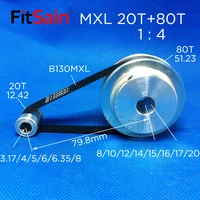 fitsain mxl 20t80t 14 width 10mm synchronous wheel stepper motor pulley gear reduction
