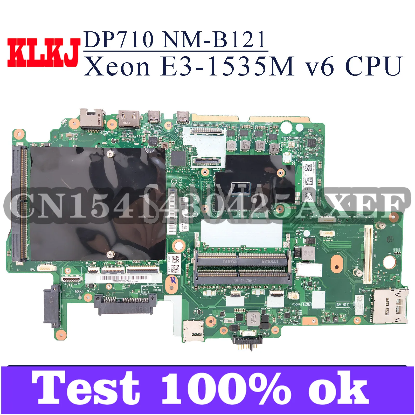 

KLKJ DP710 NM-B121 Laptop Motherboard For Lenovo Thinkpad P71 Original Mainboard Xeon E3-1535M/1505M V6 CPU