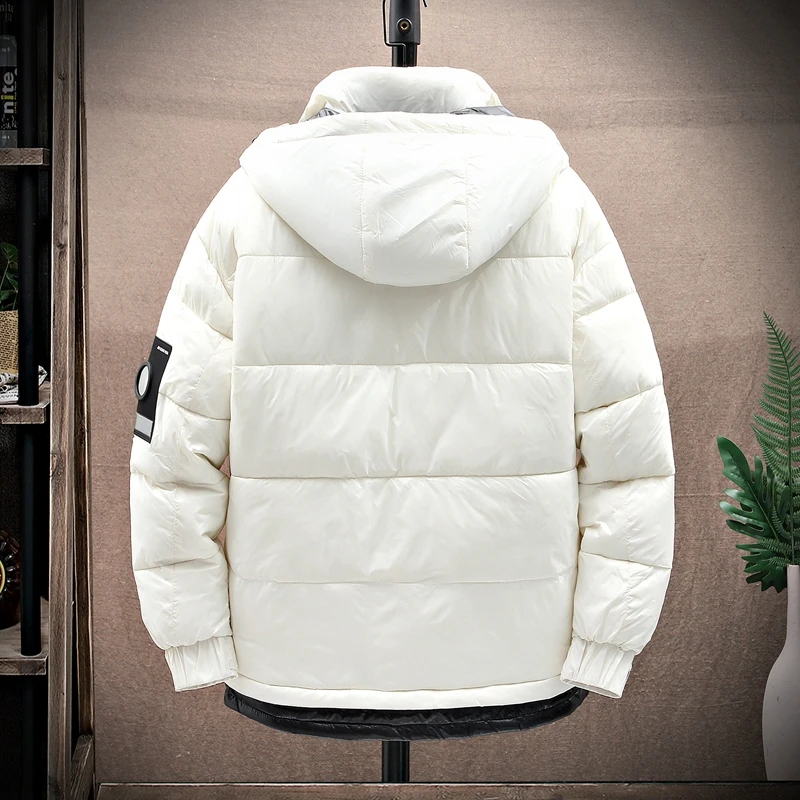 Winter 2021 New Men's Cotton-padded Clothes Trend Hooded Warm Windproof Fashion Winter Men's Casual Clothes Drop Ship