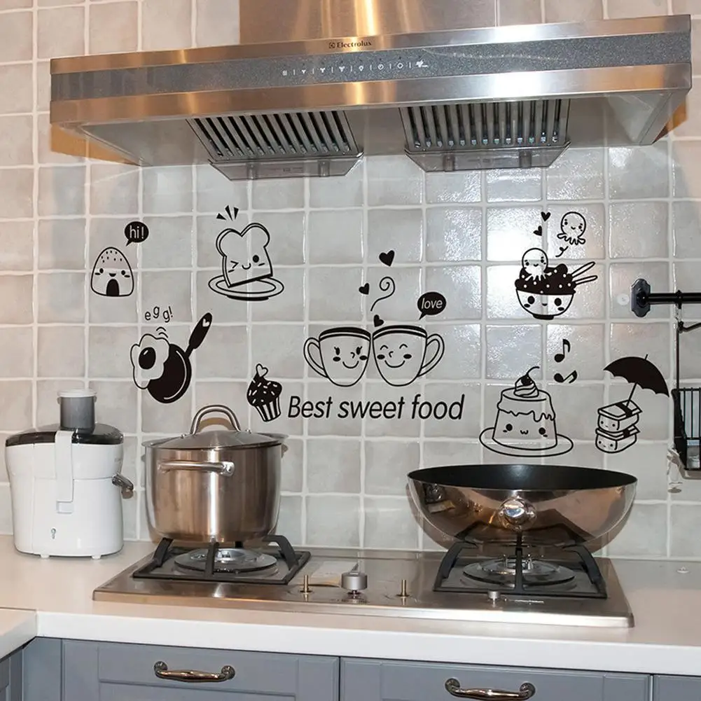 Adeeing Removeable Wall Sticker Cartoon Decal for Room Kitchen Resturant Cafe Refrigerator Decoration | Дом и сад