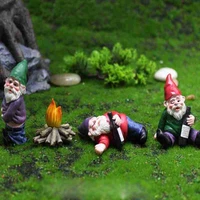funny garden gnome dwarf bonsai resin miniatures outside decoration garden creative peeing drunk dwarf elf ornaments handicraft