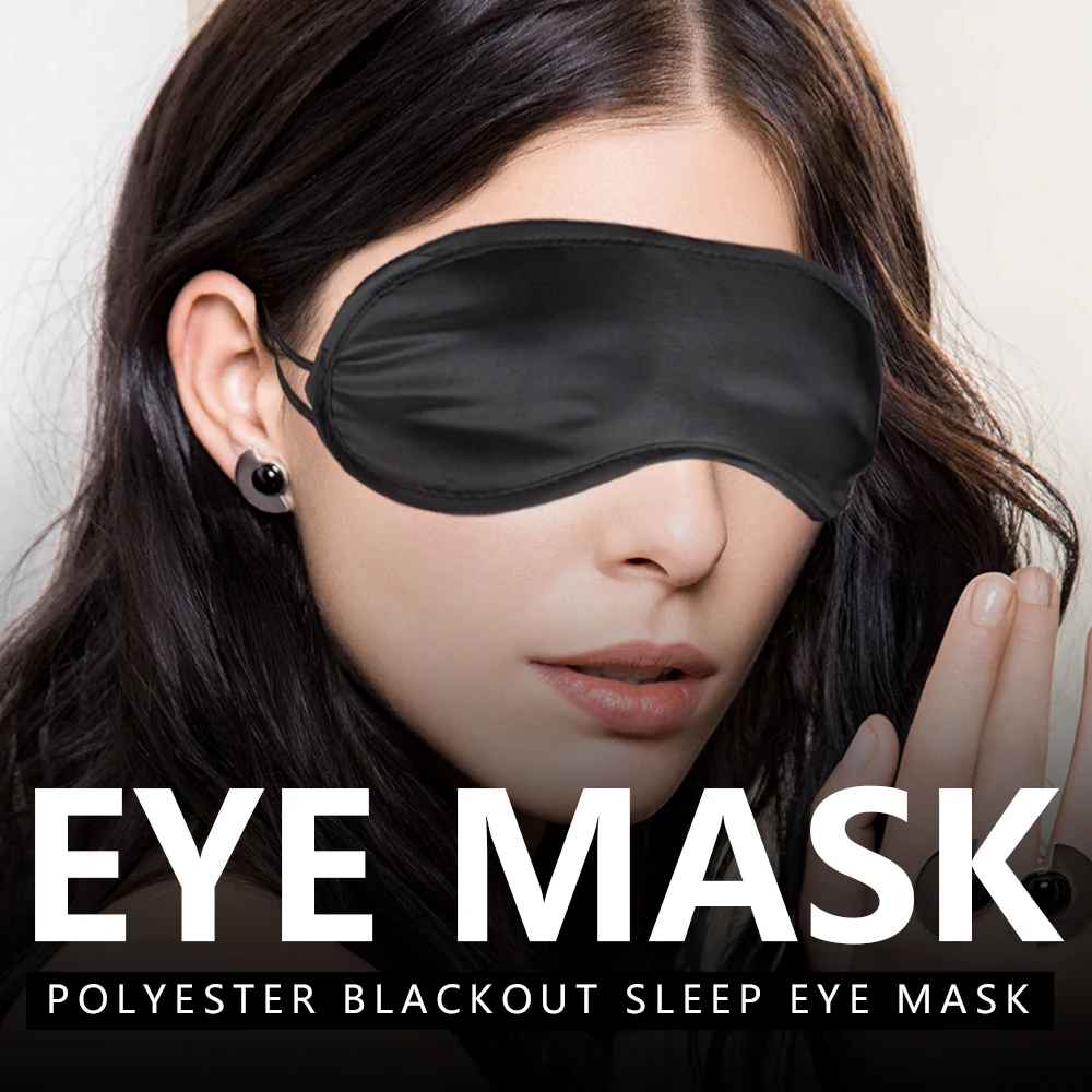 

Portable Soft Sleep Blackout Glasses Fatigue Mitigation Nerve Breathable Cool Travel Sleep Rest Aid Eye Mask Cover Black