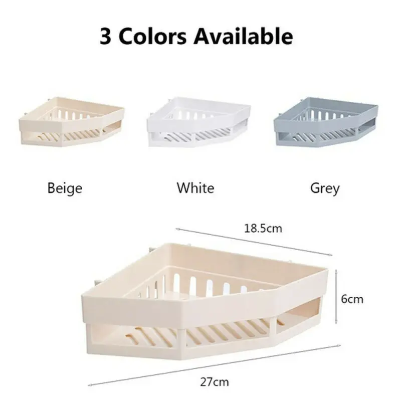 Угловая полка для душа на присоске 3 цвета | Дом и сад