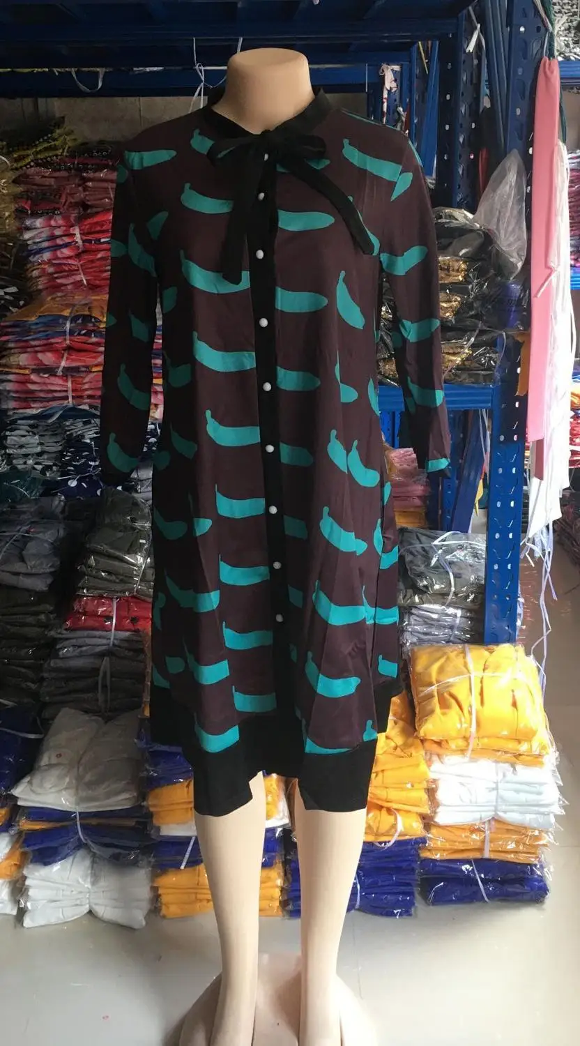 Женское платье макси с фруктовым принтом Платье До Колена в африканском стиле 3