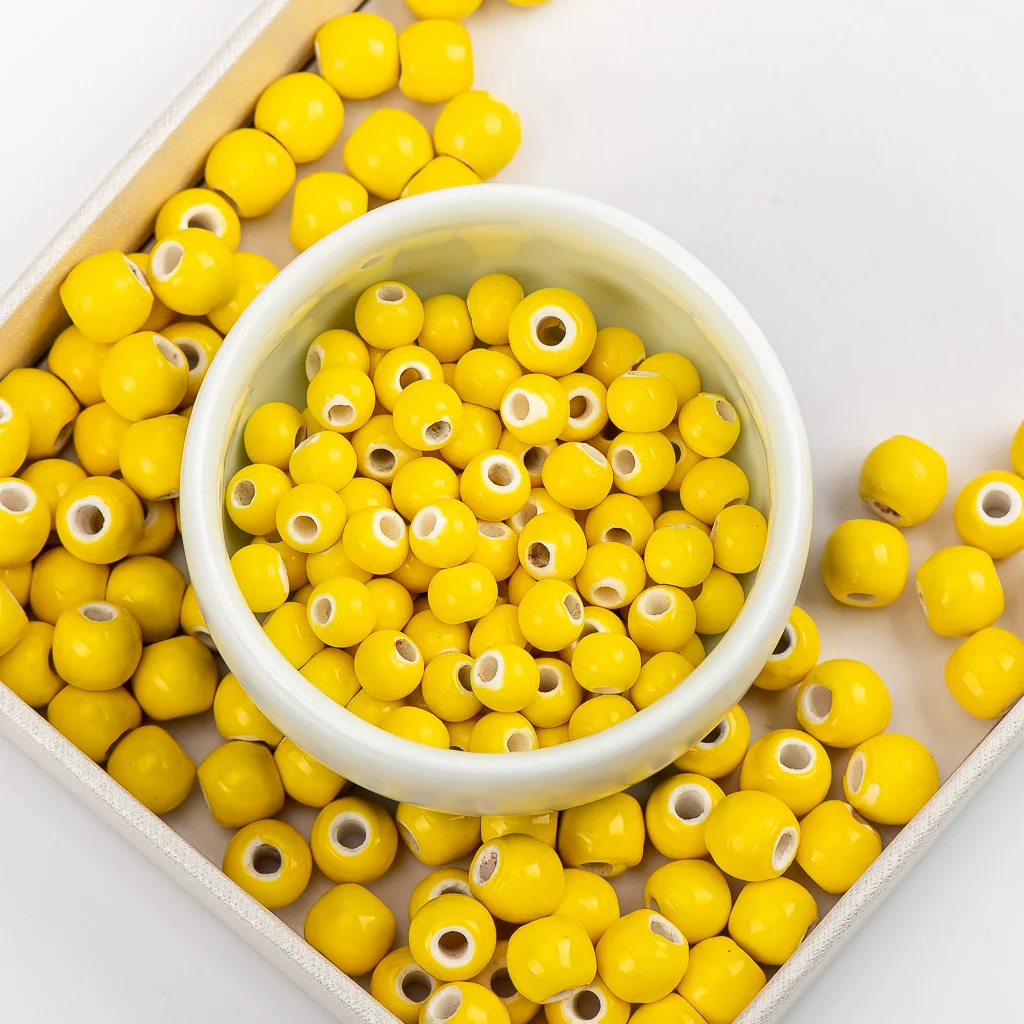 6 #8 #100 шт Цзиндэчжэнь чистый цвет керамические бусины для йоги сережек Procelain