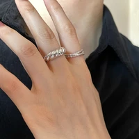 designer style silver color irregular gypsophila design adjustable rings cross entangle ring for girl women birthday gift