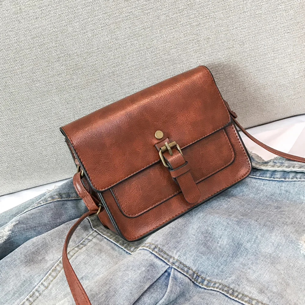 

Luxury Handbags Simple Vintage Handbags Women Crossbody Ladies Fashion Leather Shoulder Bag Purse Package Flap High Quality 2020