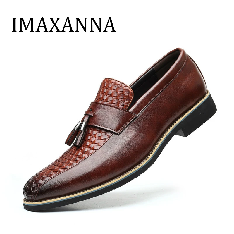 IMAXANNA/Мужская обувь Роскошные деловые туфли оксфорды Кожаные Формальные мужские