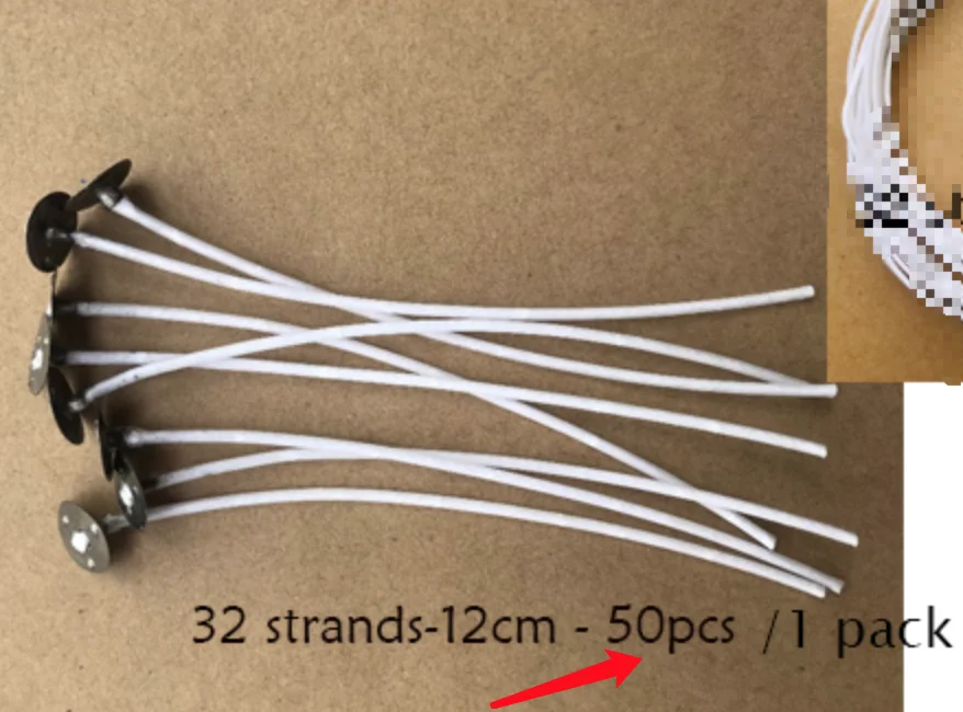 32 strands-12cm Дизайн свечи фитили толстые DIY ручной работы для изготовления свечей материал бездымного сердечника лампы толстые Вощеные фитили - Цвет: 32 strands-12cm