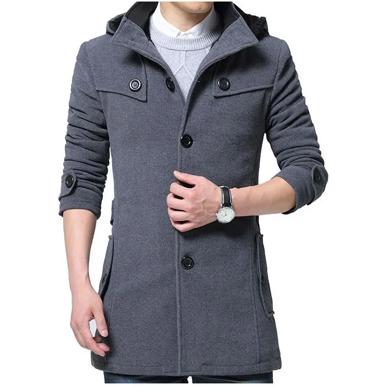

Woolen Coatl Mens Winter Thick Jacket Thick Casual Outwear Jackets Velvet Warm Coat High Quality Hooded Plus Size 5XL 6XL