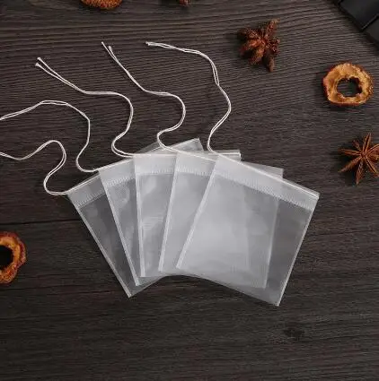 50 шт./лот пустые чайные пакетики нейлоновый материал с ниткой фильтрующий
