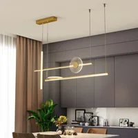 Modern Led Dining Tables Pendant Lights Black Gold Minimalist for The Kitchen Office Hanging Fixture Home Decoration Accessories