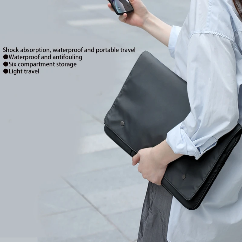 

Модная сумка для ноутбука, портативный портфель, водонепроницаемый чехол для компьютера, 13-15,6 дюймов, Противоударная сумка