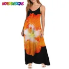 NOISYDESIGNS летнее платье для женщин, сексуальное платье без рукавов, длинное платье Гавайские цветы гибискуса печать Элегантные бак Макси Vestido Robe Femme