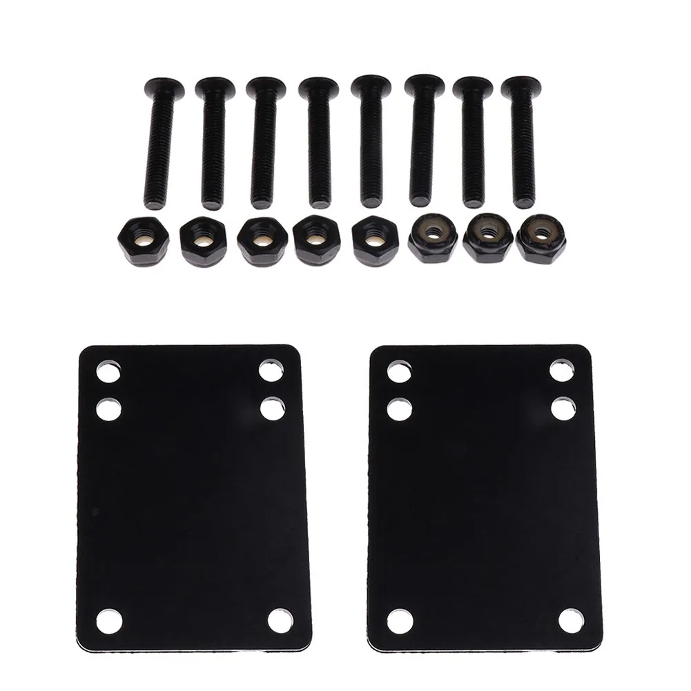 

1set Skateboard 3mm Rubber Gasket Riser Pads + 29mm Bolts For Longboard Double Rocker Dance Board Soft Super Shockpads Screws