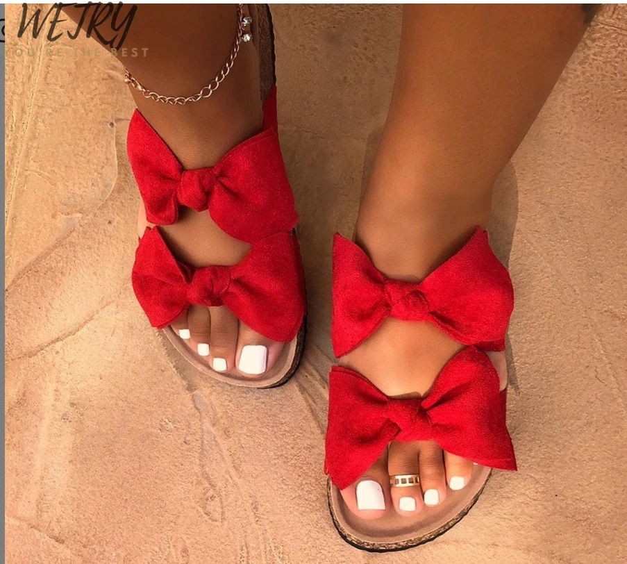 2020 г. летние женские сандалии уличные шлепанцы с бантиком леопардовая расцветка