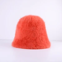 bucket hat panama fluffy women winter angora autumn warm holiday outdoor accessory for lady