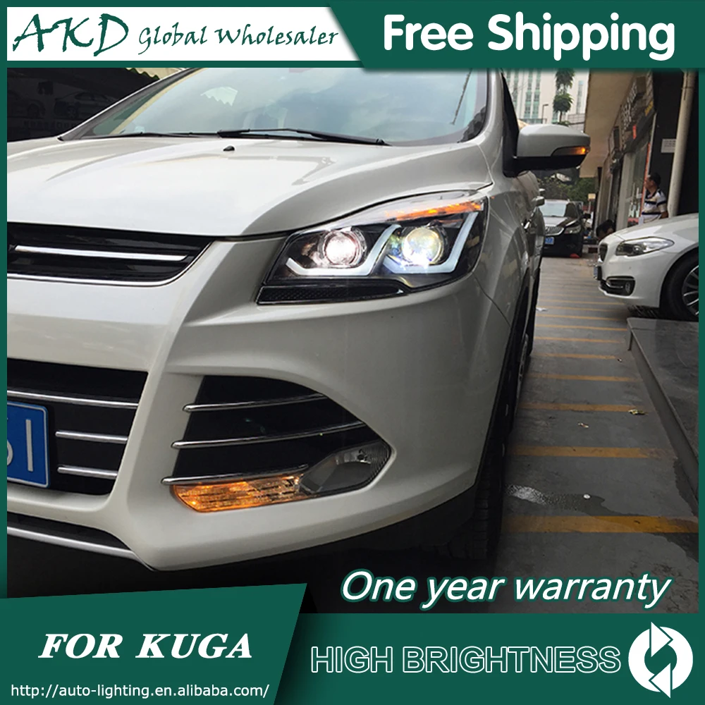 АКД автомобильный Стайлинг для Ford Kuga Escape светодиодный фары 2013-2016 DRL Bi Xenon объектив